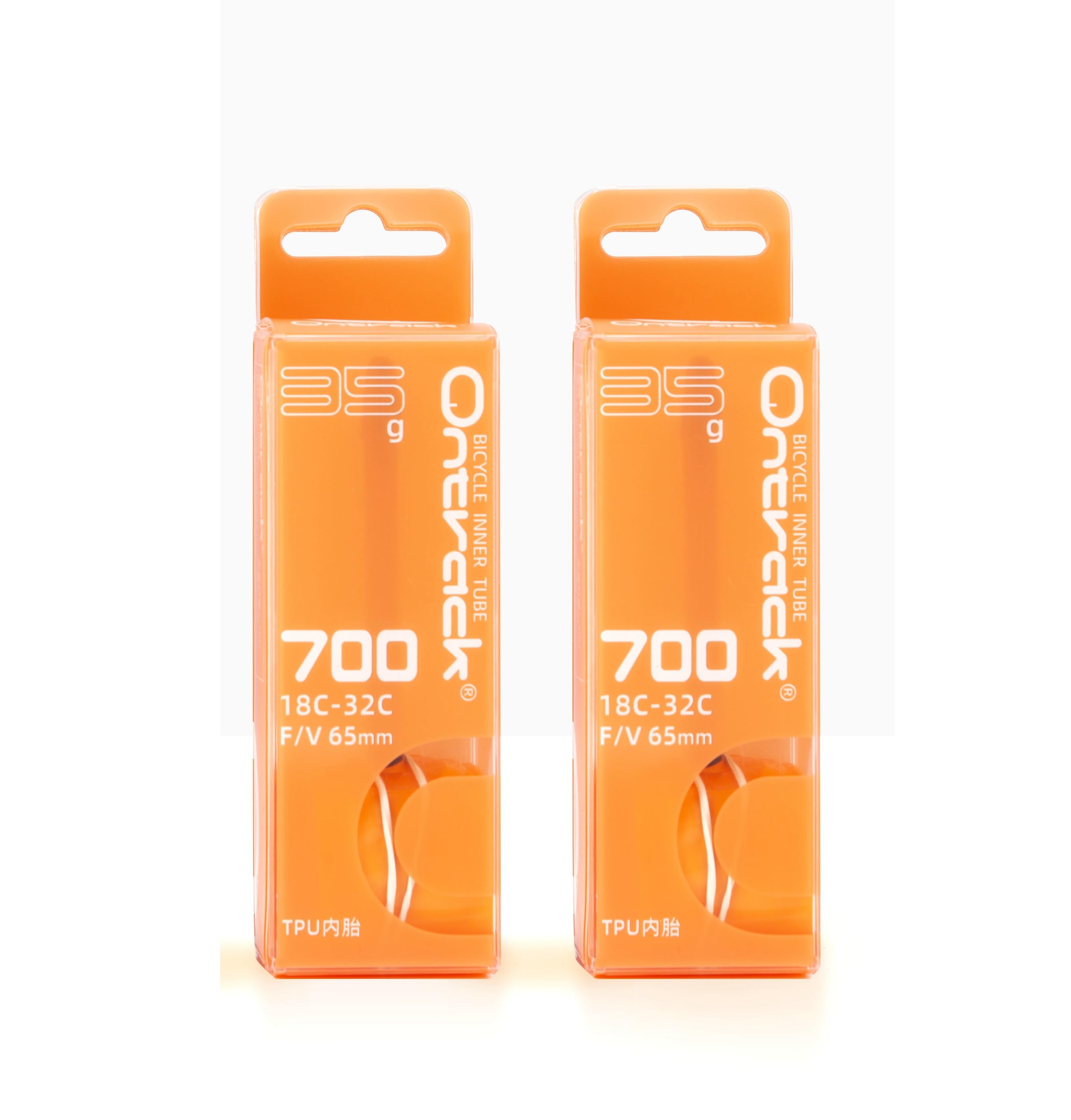 Ontrack Road Bike TPU Inner Tube with 65mm 85mm Presta Valve 700×18-32C Super Light 36g (Pack of 2)