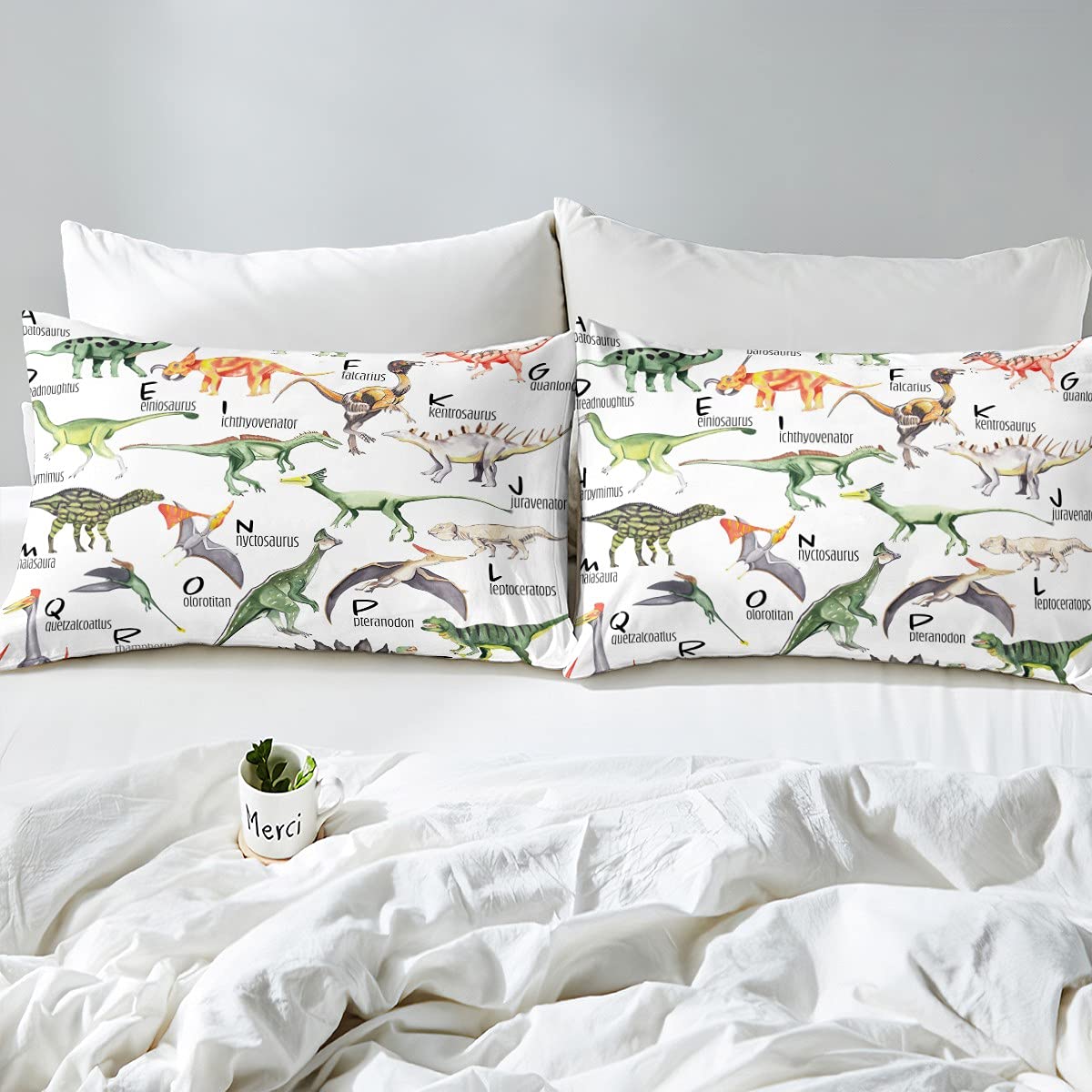 Juego de edredón de dinosaurio para niños, adolescentes, animales de la selva verde, dinosaurios, juego de ropa de cama transpirable estilo vida silvestre, edredón acolchado tamaño doble