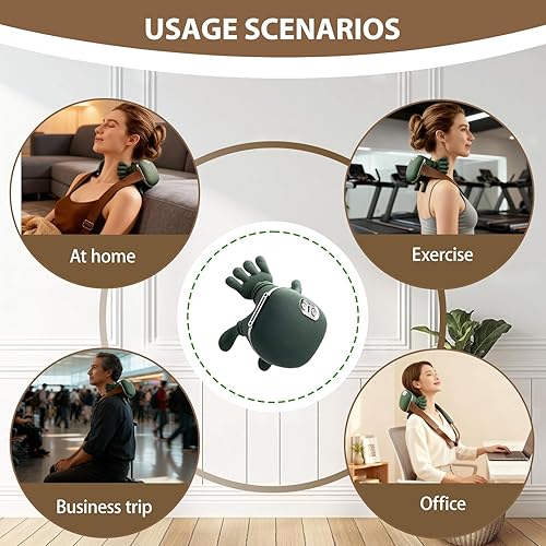 Miniatura 6 de Masajeador de cuello eléctrico con calefacción 2025 - Masaje cervical de hombros de tejido profundo, alivio del dolor para cuelloespaldahombro