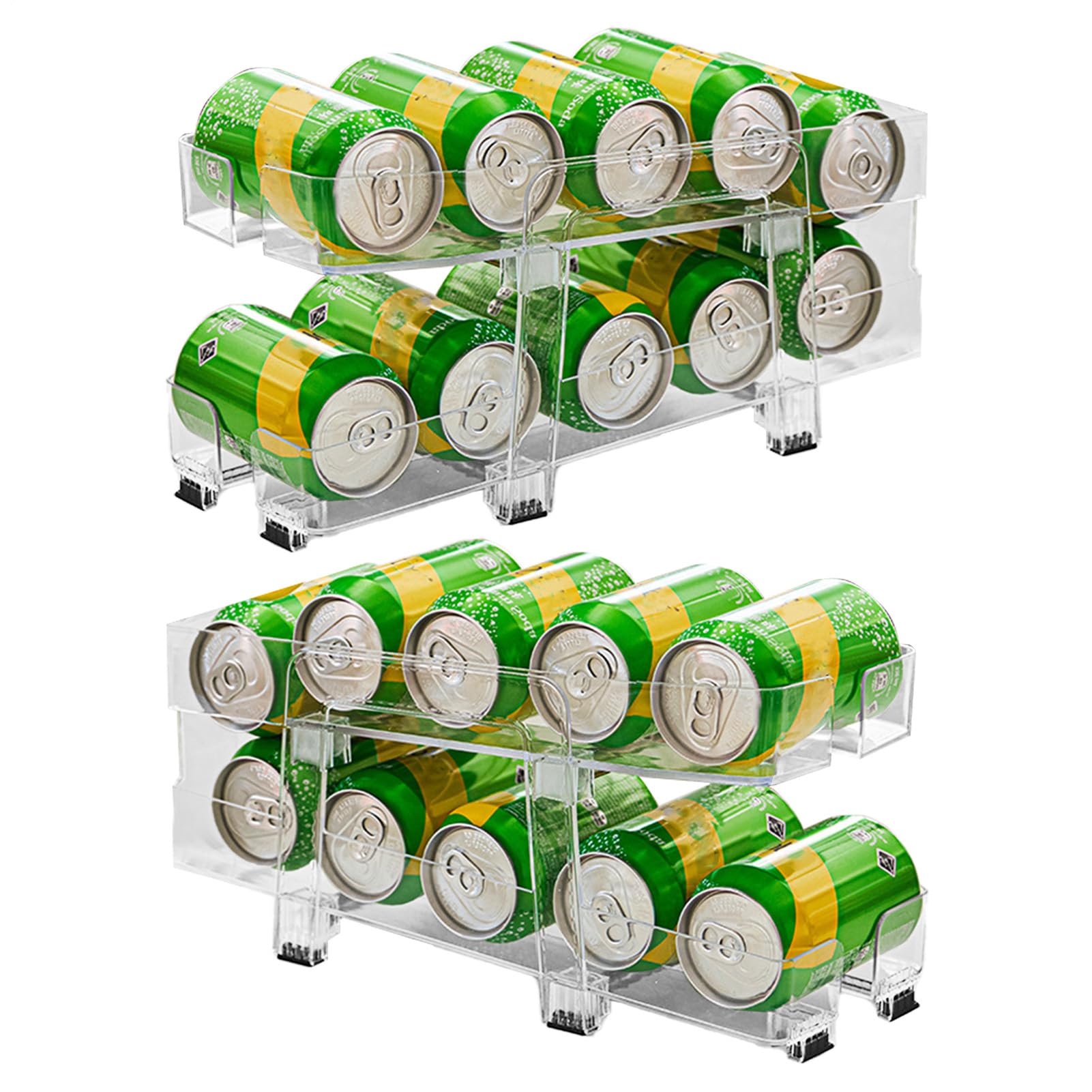 Organizador de latas de doble almacenamiento para refrescos