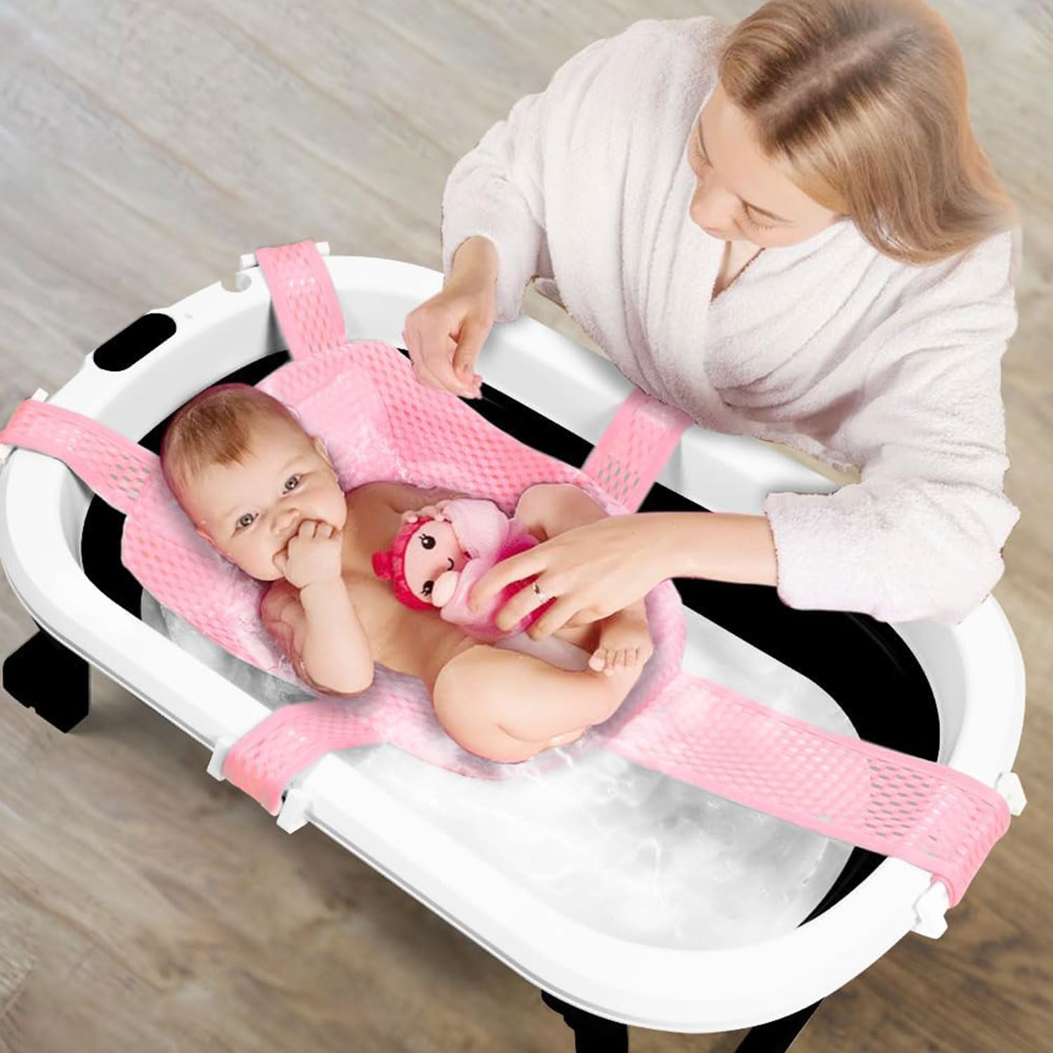 Red de Baño para Bebés,Cojín de Baño Recién Nacido,Almohadilla de Suspensión para Baño de Bebé,Cojín de Baño para Bebés,Red de Soporte para Bañera