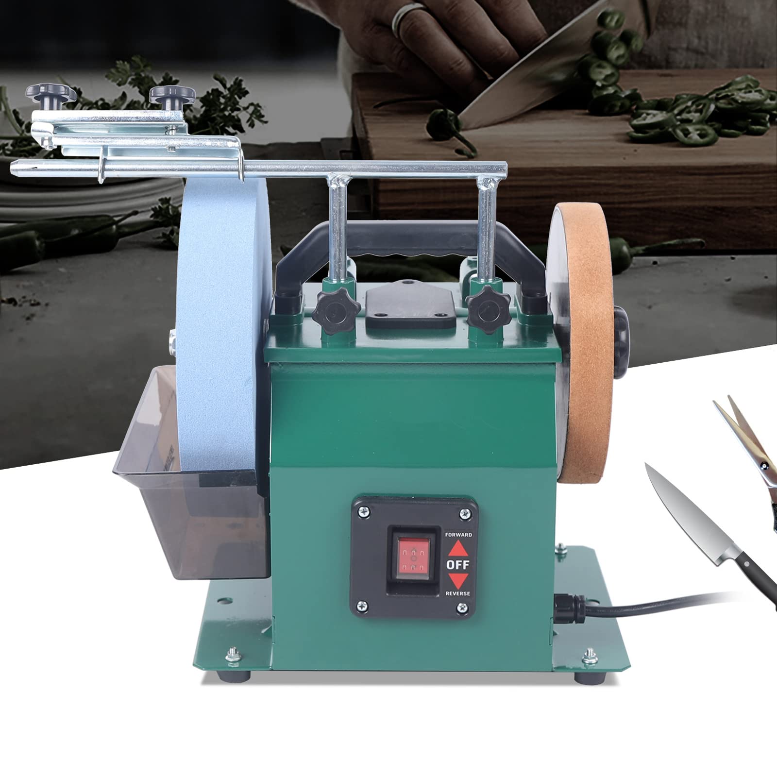 10inch Water-Cooled Electric Knife Sharpener Grinder Low Speed Grinding Machine 1425RPM 110V