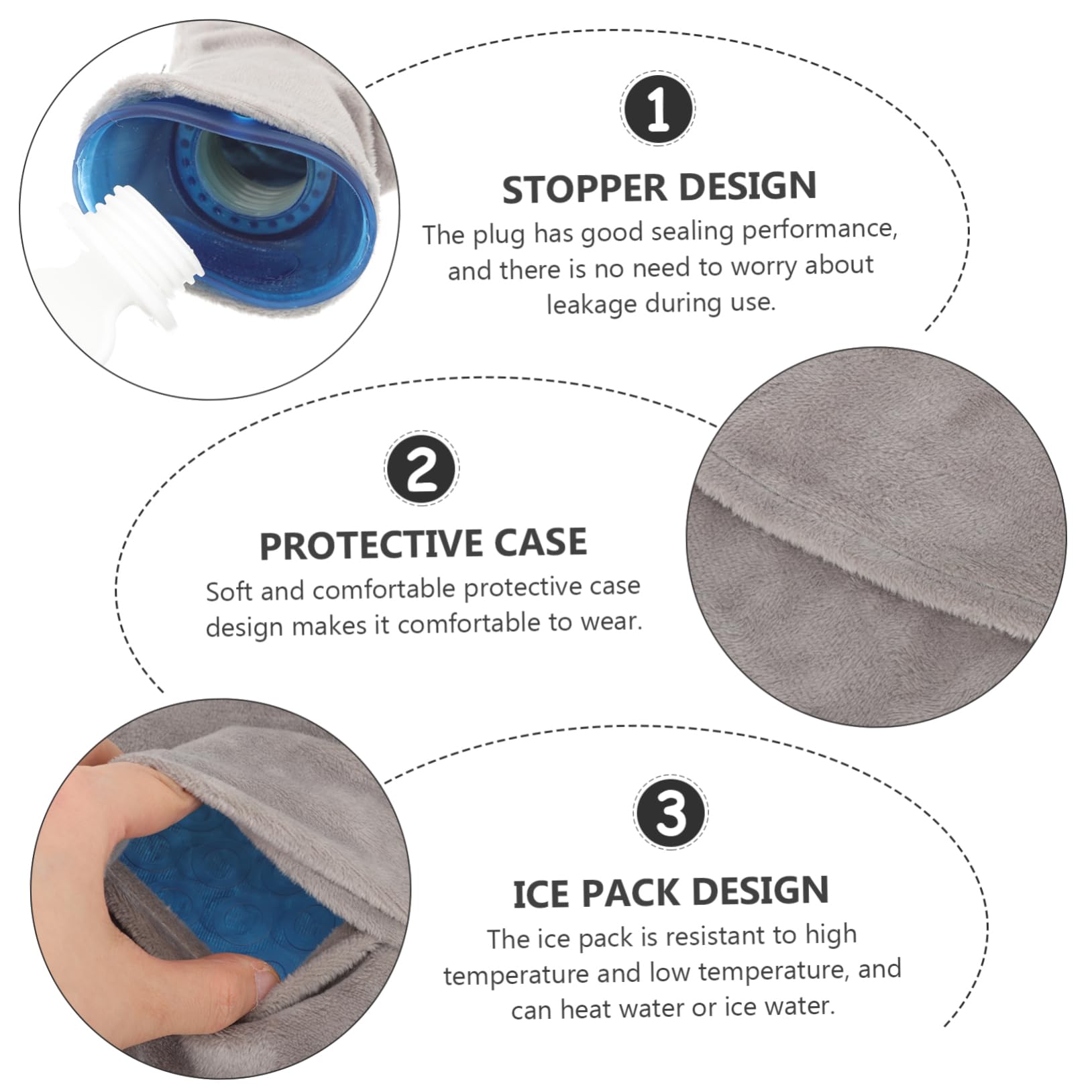 Borsa Del Ghiaccio Rinfrescante a Forma Di u in Pvc Trasparente, Set Impacchi Caldi e Freddi Antiscoppio, Per Sollievo Collo e Spalle, Per Sportivi e Recupero Post-infortuni