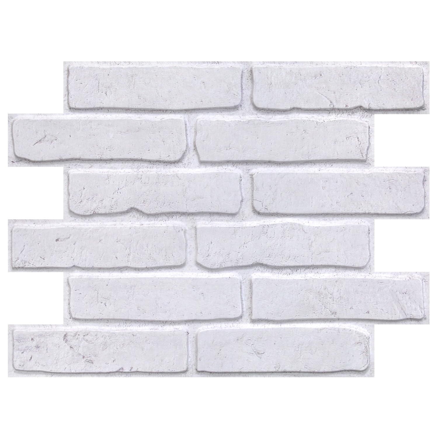 COMSTICKC 3D Faux Brick Wall Panel Self Adhesive, White with Gray Spots Design, 10 Sheets 15.7" x 11.8", Lightweight Thin PVC 3D Fake Brick Decorative Tiles Wall Sticker for DIY Decor