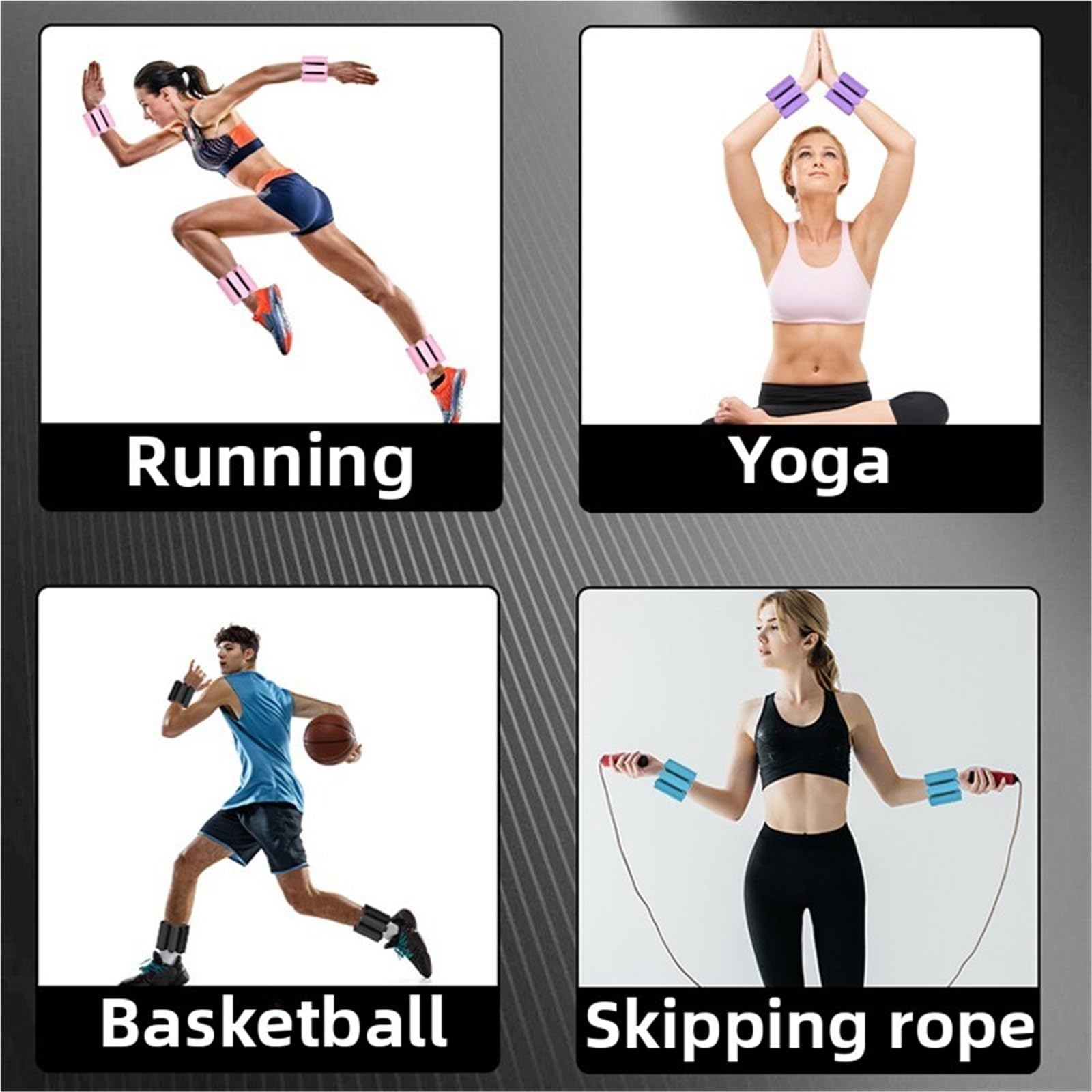 Cavigliere Pesi 1 paio di pesi da polso e caviglia da 2 libbre for donne e uomini, regolabili, for braccia e gambe, con pesi, for allenamento in palestra, corsa e yoga.