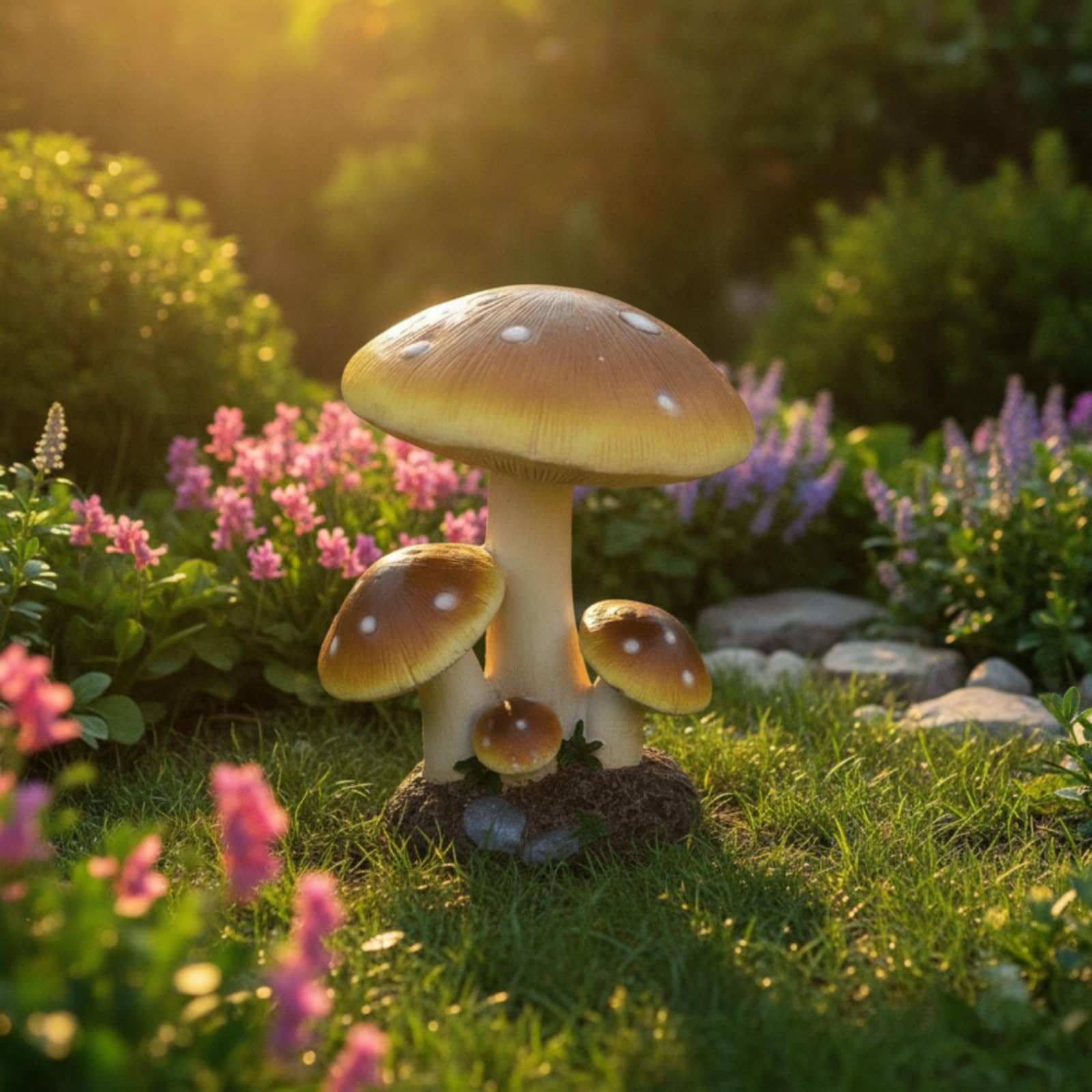 Pilz märchenhaft Pilzfigur Outdoor Pilzfigur für Gartenliebhaber, Hobbygärtner, 60 cm