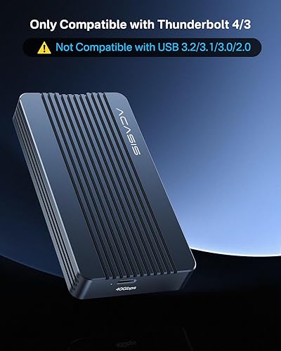 Miniatura 7 de ACASIS Carcasa SSD M.2 NVMe de 40 Gbps, con disipación de calor de aluminio y diseño sin ruido, instalación sin herramientas para M1M2 ProMax,