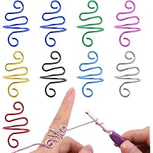 9 Pcs Adjustable Crochet Tension Rings, Lightweight Aluminium Yarn Tension Guides, Multicolored Knitting Accessories for Crocheters & Knitters, Beginner-Friendly Craft Tools