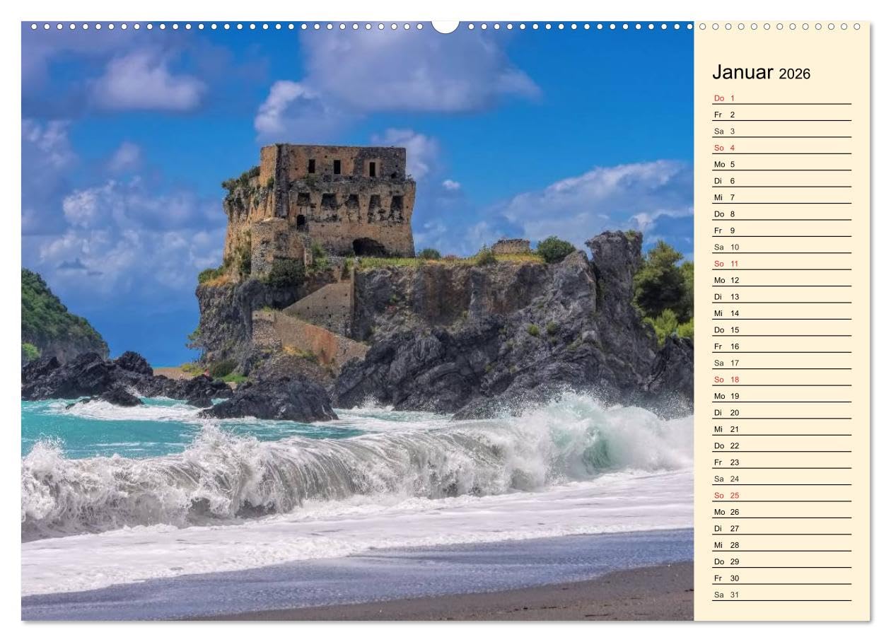 Burgen in Italien (hochwertiger Premium Wandkalender 2026 DIN A2 quer), Kunstdruck in Hochglanz: Einige der schönsten Festungen und Burgen Italiens (CALVENDO Orte)