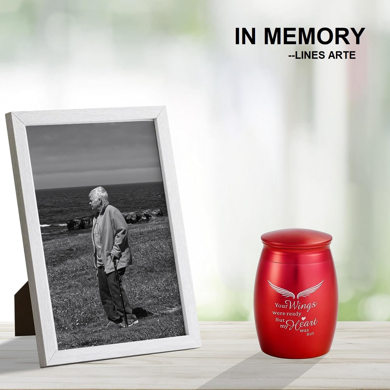 Amazon.co.jp: LINES ARTE 小さな赤い骨壺 人間の灰用 2.7x1.7