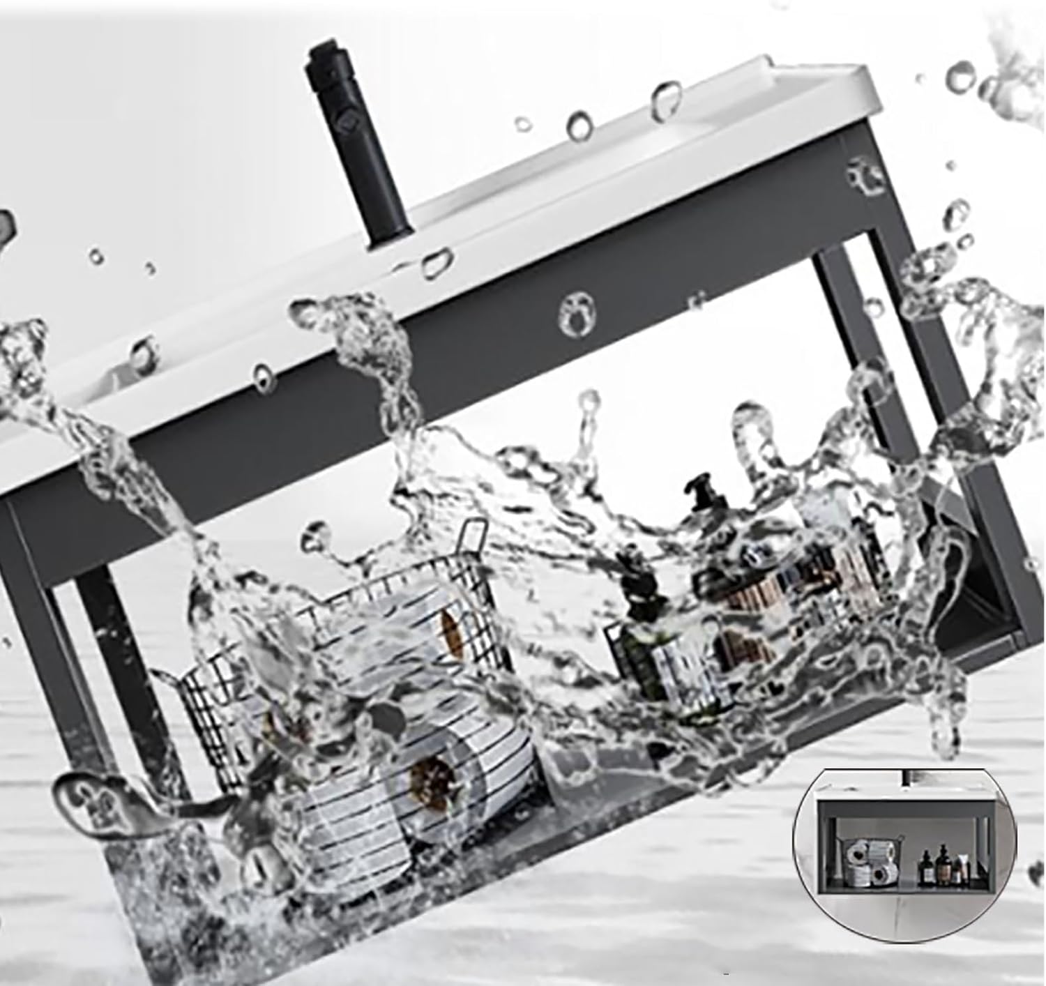 Corner Bathroom Vanity Sink Combo,Compact Bathroom Sink,Bathroom Vanities Cabinet Sink Combo for Small Space, Laundry Tub Sink Combo for Home Kitchen Patio Room(51 * 36cm/20 * 14.1in)