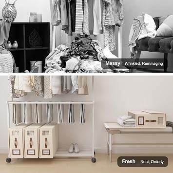 4 Pack Foldable Bed Sheets Set Organizers and Storage(Super King Size),Folding Bedding Storage Box with Window,Sheets Set Folder Keeper for Bedsheets,Blanket Organizer,Beige, (CDSNX)