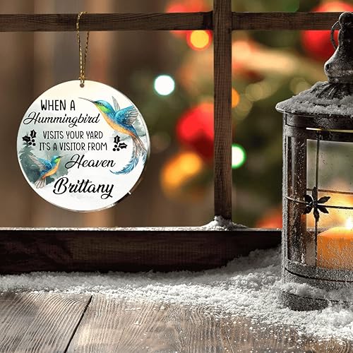 Miniatura 7 de Adornos personalizados de colibrí colgantes de acrílico azul, adorno de pájaro azul, regalos para amigas, mujeres, pareja, familia, mesa, decoración