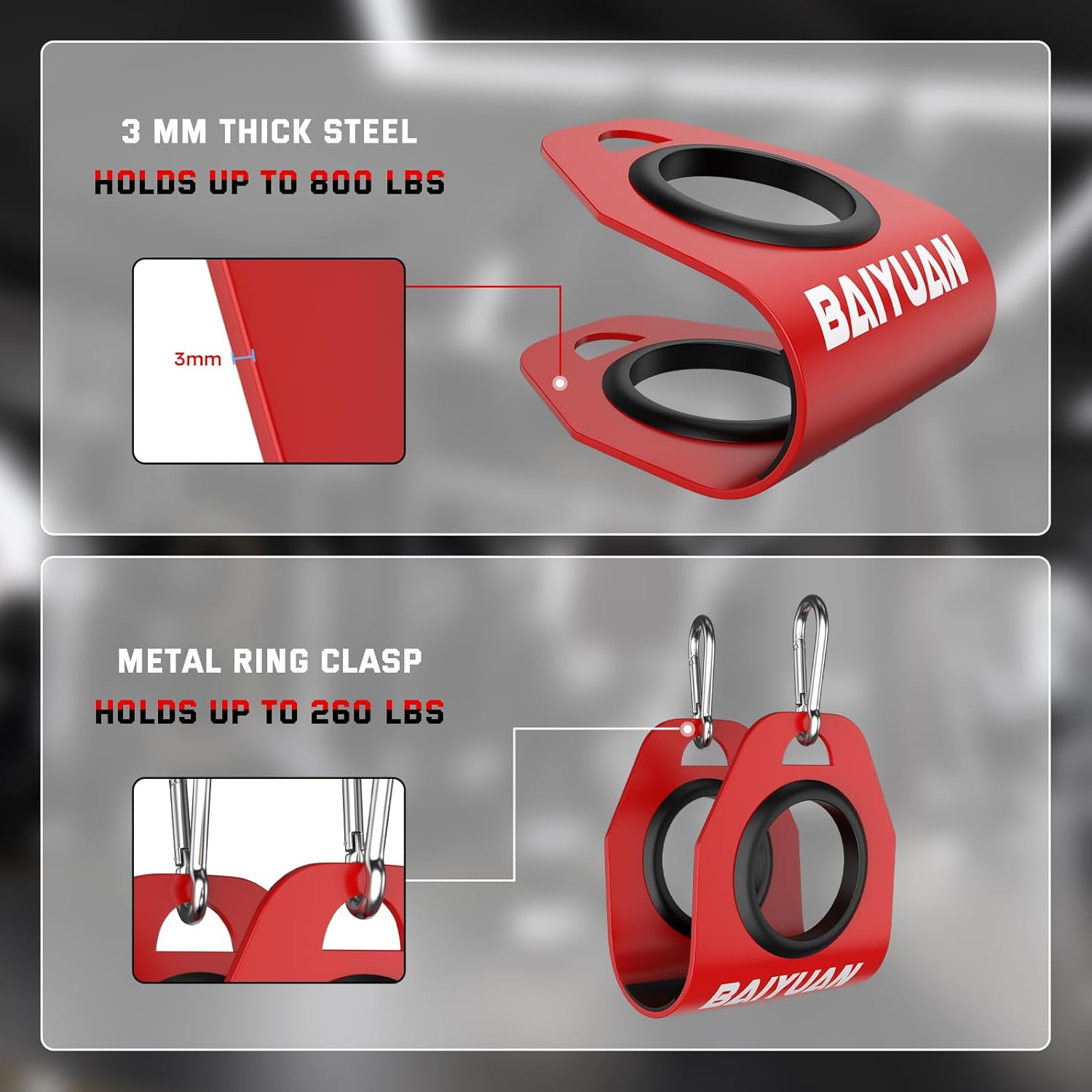 Home Gym Clips, Convert Dumbbells to Barbell, Turn Bars into Landmines, T-Bar Row with Any Grip, Hook Dumbbells on Dip Belts, Versatile Weightlifting Accessory for Olympic