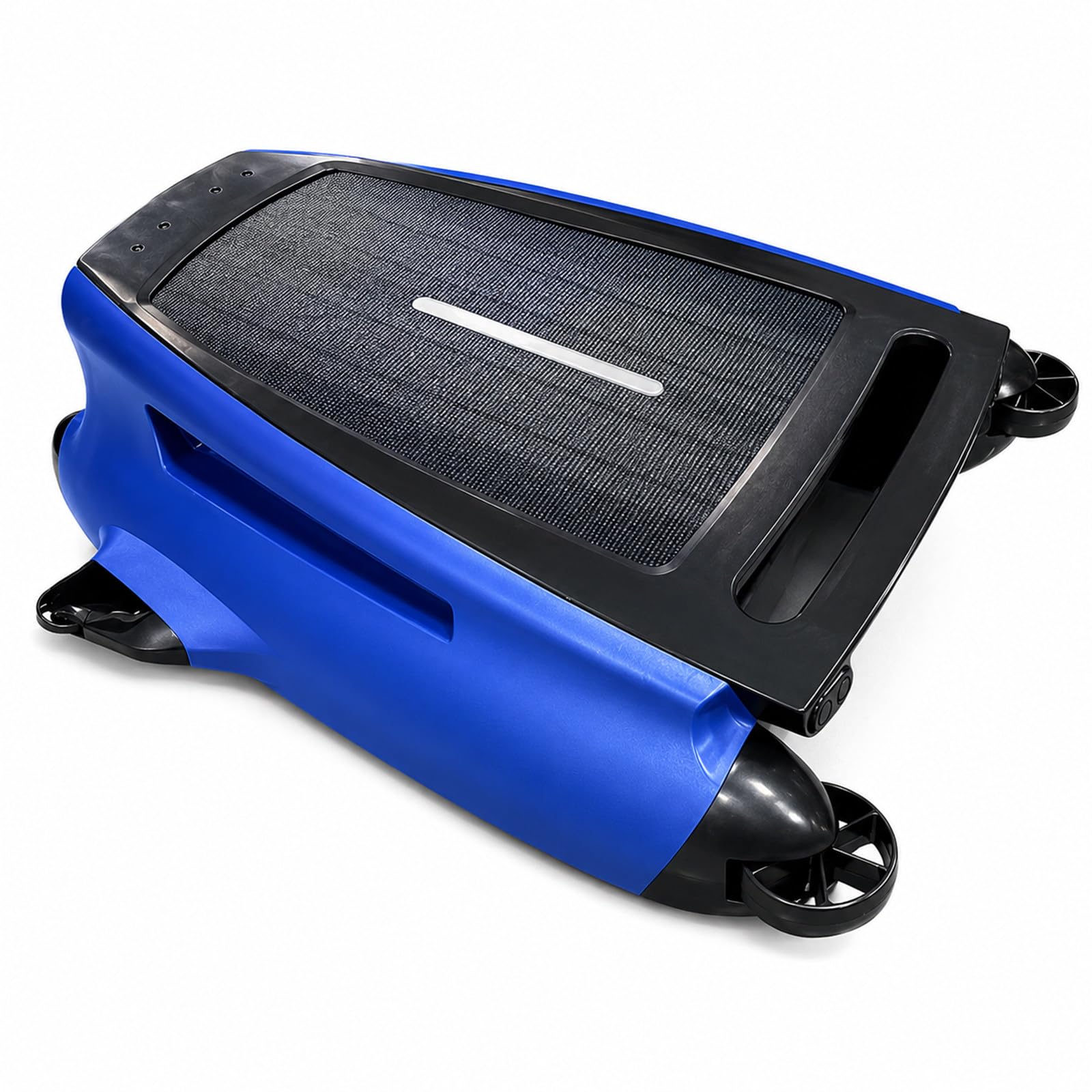 Doble Carga Robot Skimmer Piscina Solar, Limpiador de Superficie con App, Mando a Distancia, Evitación de Obstáculos, Filtro 450 μm para Hojas y Polen Blue