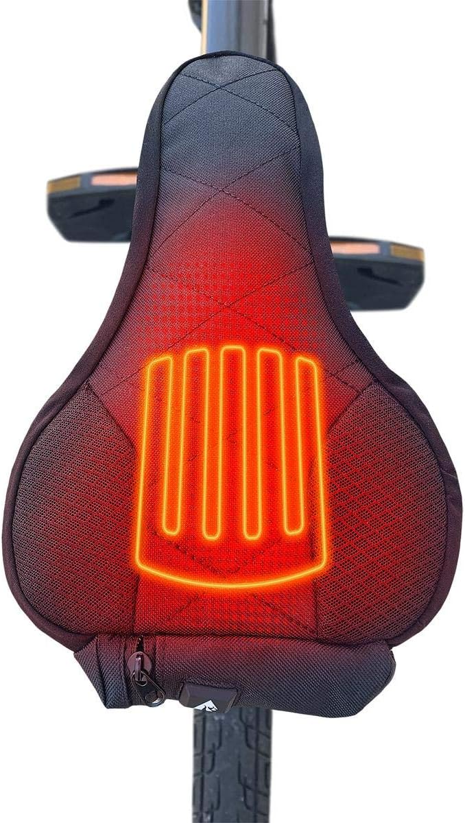 ActionHeat5V Battery Rechargeable Heated Bicycle Seat – Portable Bike Heated Seat Cover with Built-in Heating Panel – Fits All Bicycle Seats