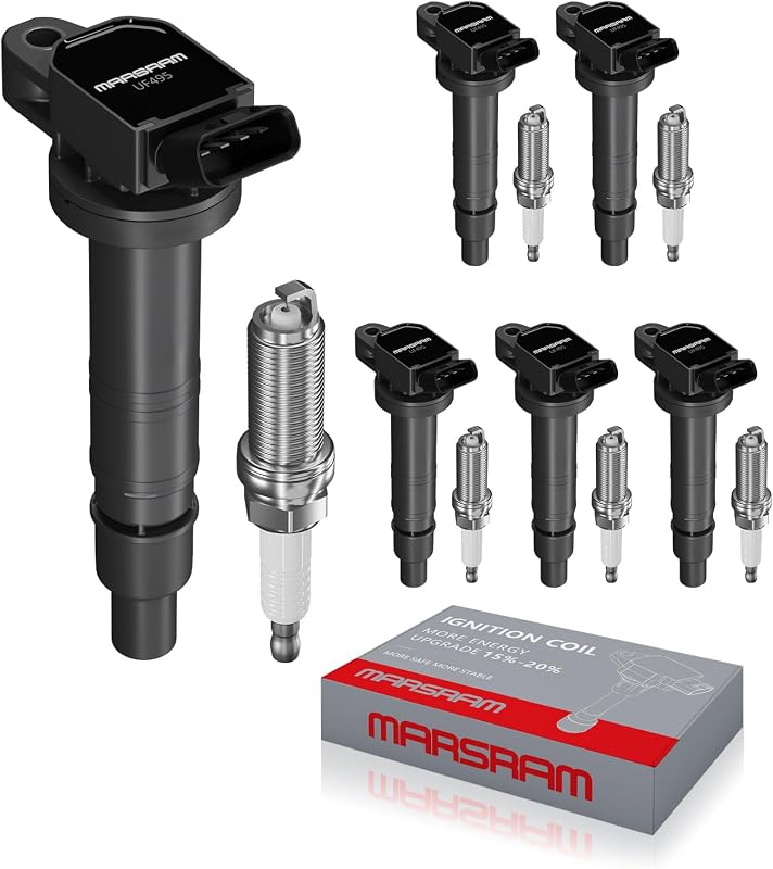 Kit de bobinas de ignição Marsram UF495 com velas para Toyota 4.0L – 6 bobinas e 6 velas