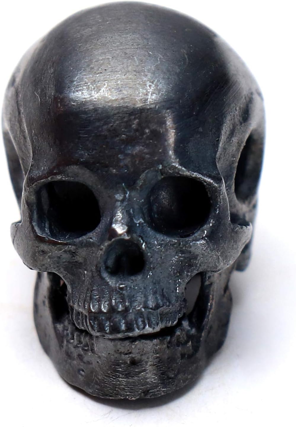 Handmade Sterling Silver Skull Bead Motorcycle Heavy Locomotive Punk Pendant (Antique-M)