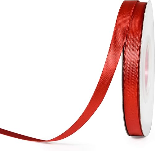 Miniatura 46 de YAMA Cinta de satén de doble cara, 7/8 pulgadas, 25 yardas para envolver regalos, color rosa