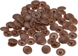 uxcell Screw Cap Covers, 80pcs 11.8x3.3mm Plastic Screw Decoration Cover for Phillips Cam Fitting Nut Self-Tapping Screw, Dark Coffee