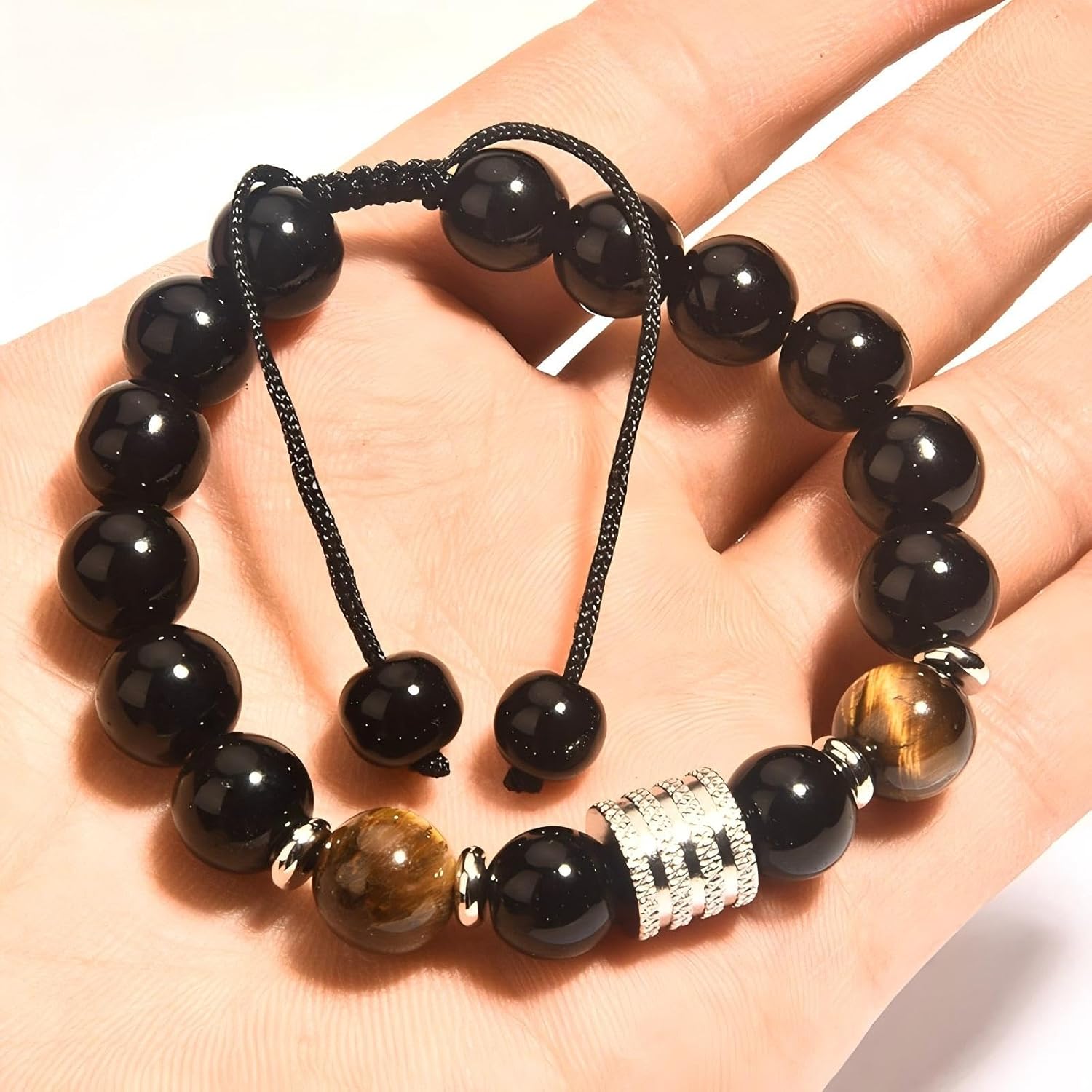 Tiger Eye Bracelet Men Women,Mens Bracelets Beads,Crystal Healing Bracelet Jewelry for Men Women - Image 3
