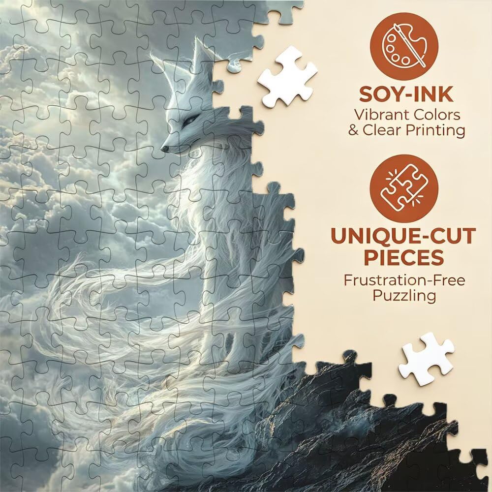 Klippe WeißEr Fuchs Puzzle 6000 Teile, Klassische Puzzles, Geschicklichkeitsspiel Puzzle für Erwachsene, Puzzlespiele für Die Ganze Familie, Mit Schöner Verpackung, Dekoration Puzzles DX0YL3-977