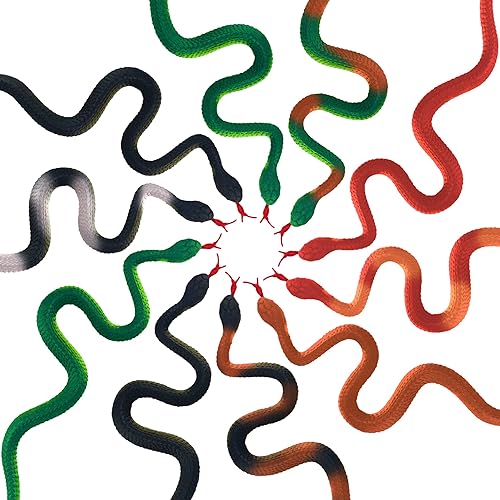 HOHAJIU Juguete de serpiente falsa de goma realista, 10 piezas de serpiente realista, regalo de broma para Halloween, decoración de fiesta del día