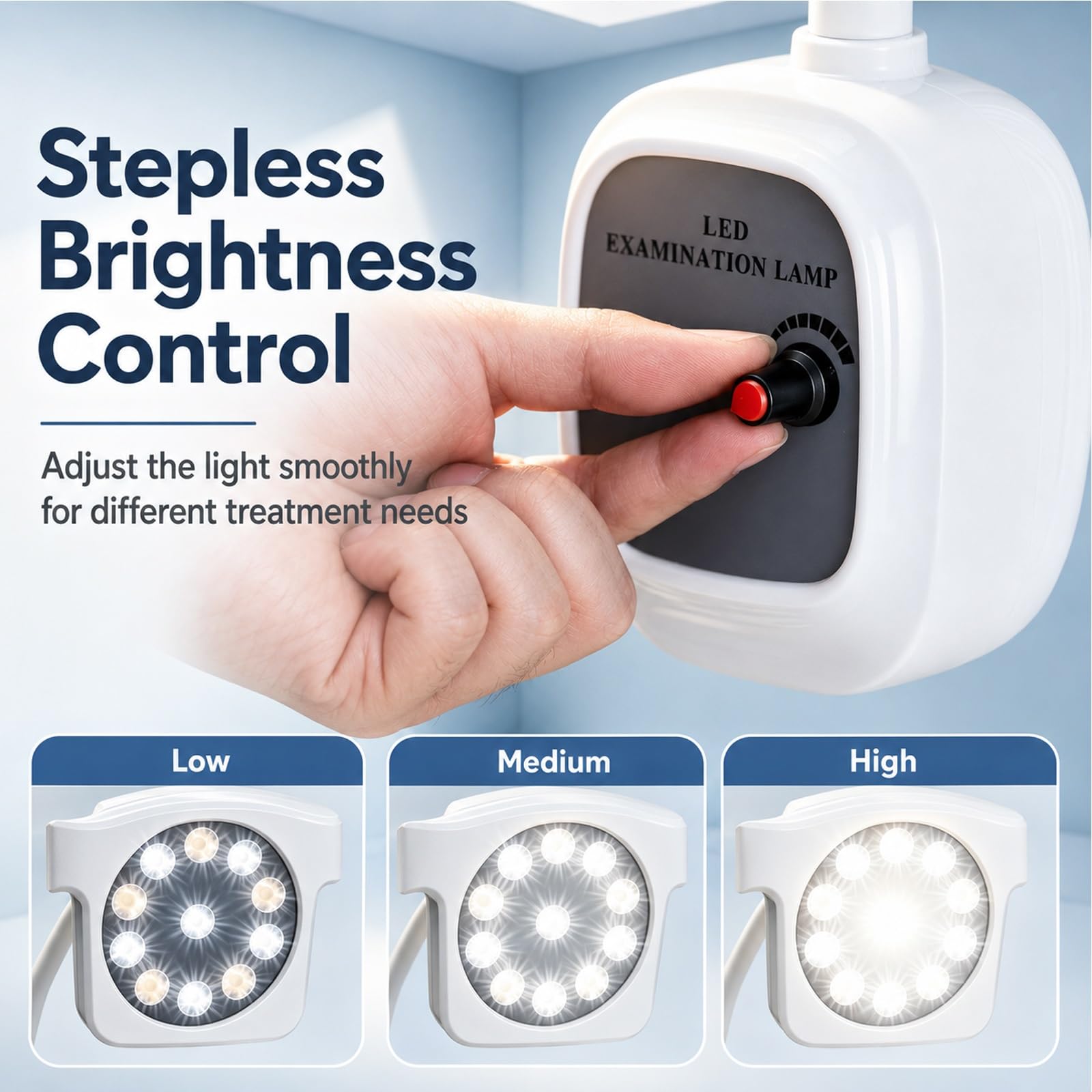 Lampada da Visita a LED da 12W (luce Chirurgica Senza Ombre), per Ginecologia, Ambulatori, Stomatologia e Otorinolaringoiatria