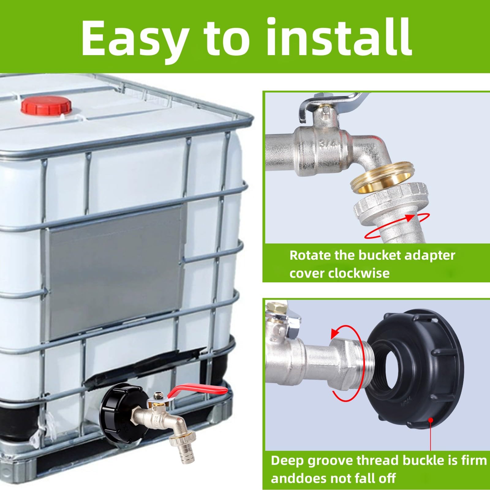 2x IBC Tank Auslaufhahn 1/2 Zoll - Für Regentonnen & Container