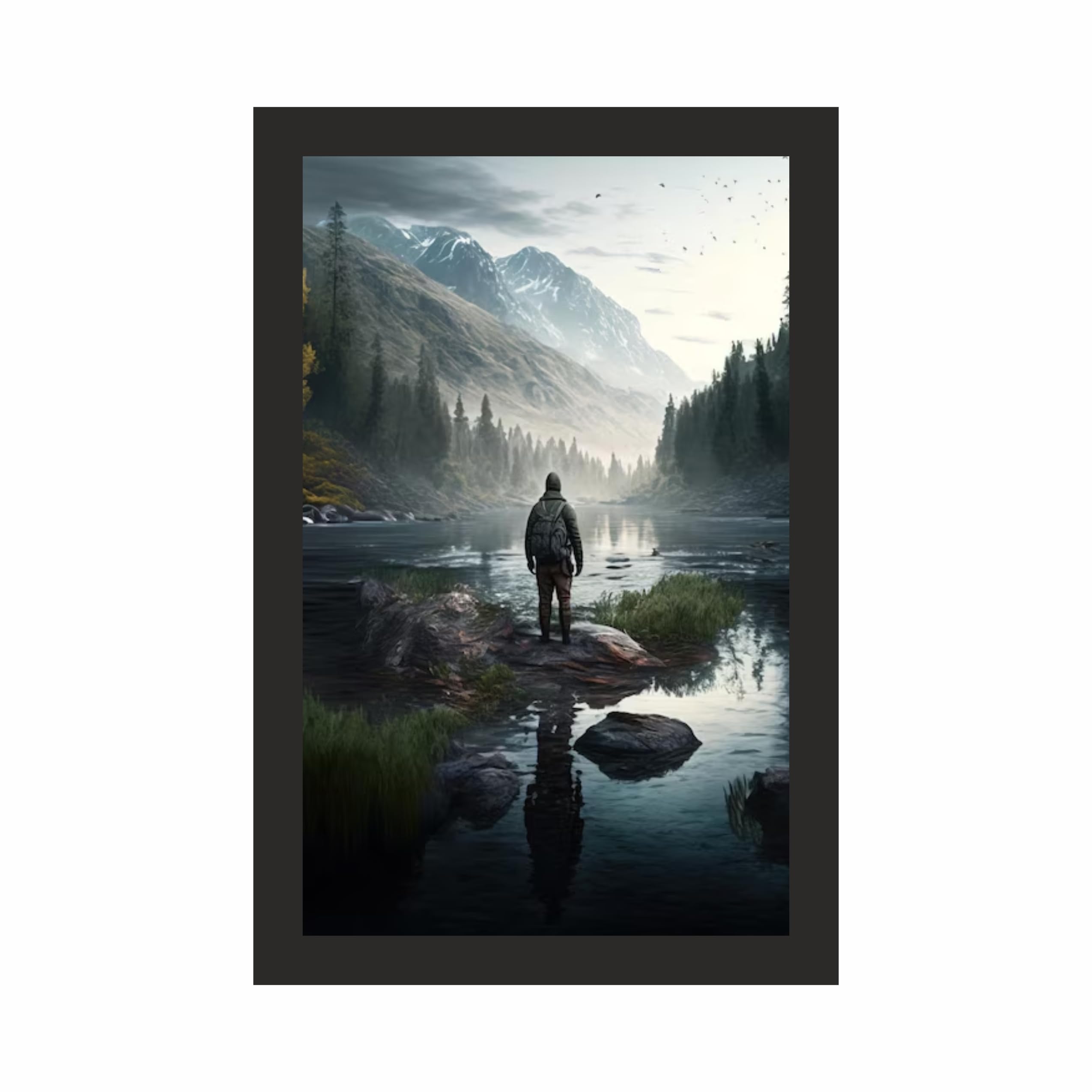 Winter Forest River Wall Art Frame 12x18 Inch – view 3
