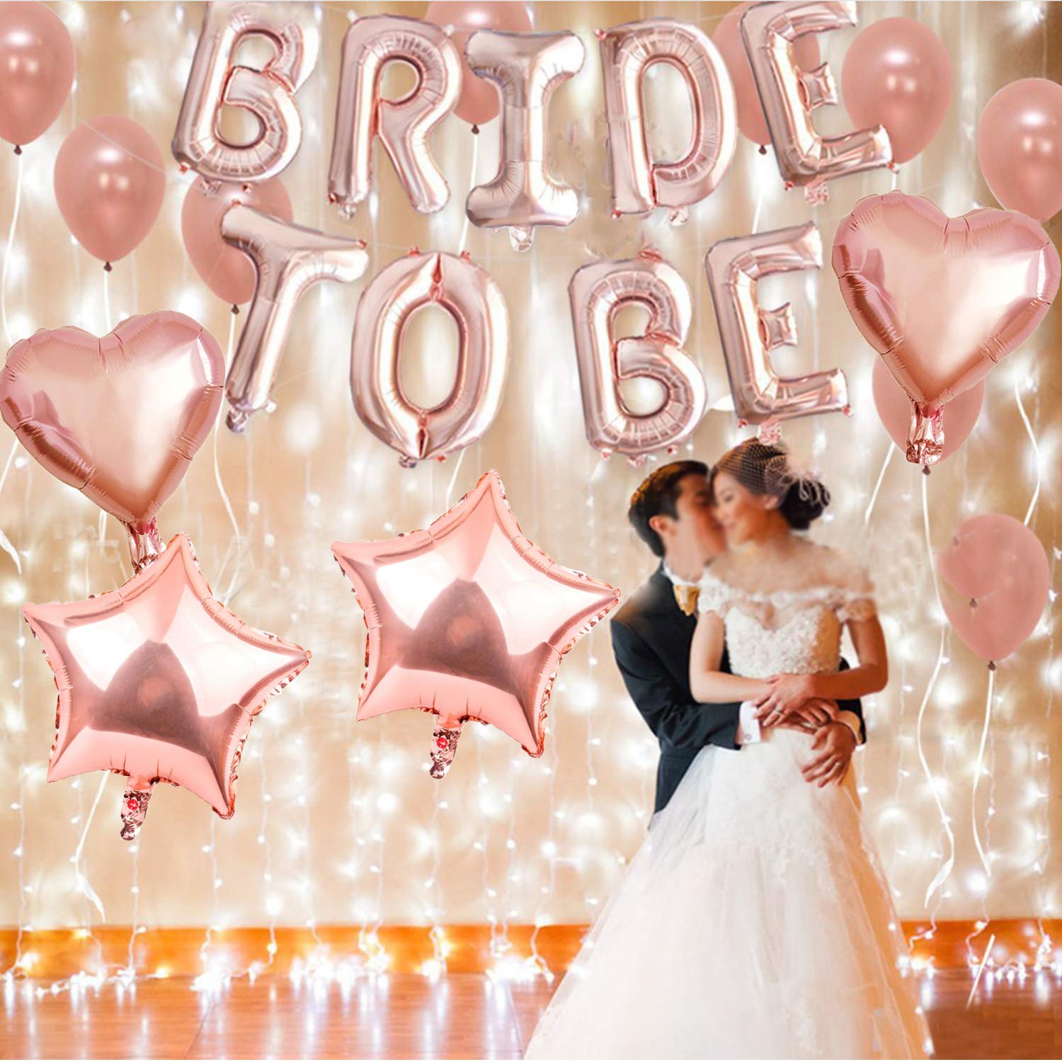 96pcs Hen Party Decorations Accessories Hen Do Decorations Rose Gold BRIDE TO BE Banner Hen