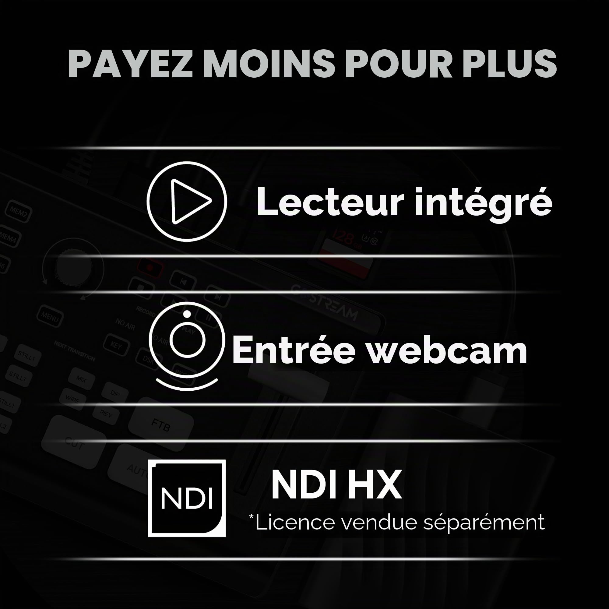Osee GoStream Deck HDMI Pro Mixeur Vidéo, Commutateur avec 6 Entrées HDMI, 2 Ports USB, 8 Boutons Macro, 3 Flux Simultanés, Compatible UVC et NDI Évolutif pour Diffusion et Production Live