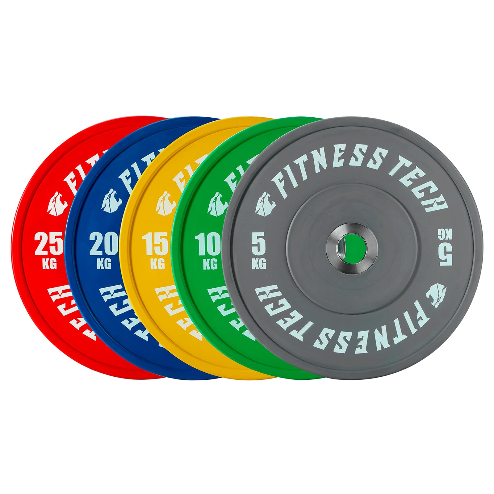 Set Discos Olímpicos Bumper Hi-Temp 150 kg 50 mm | Fitness Tech