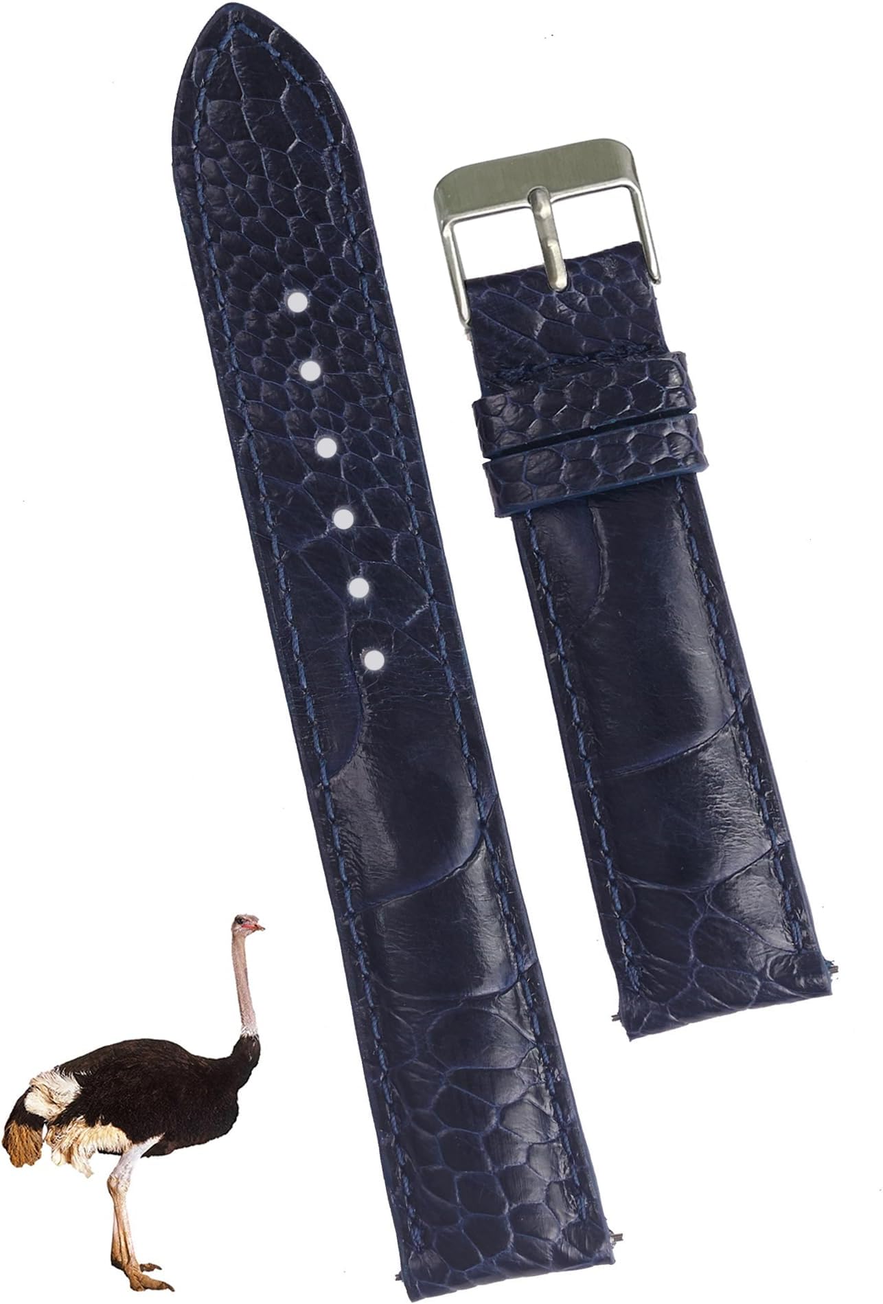 vinacreationsQuick Release Ostrich Leg Leather Watch Bands Men Handmade Replacement Wrist Watch Straps Vintage Extra Soft Exotic Leather Strap 18mm 19mm 20mm 21mm 22mm