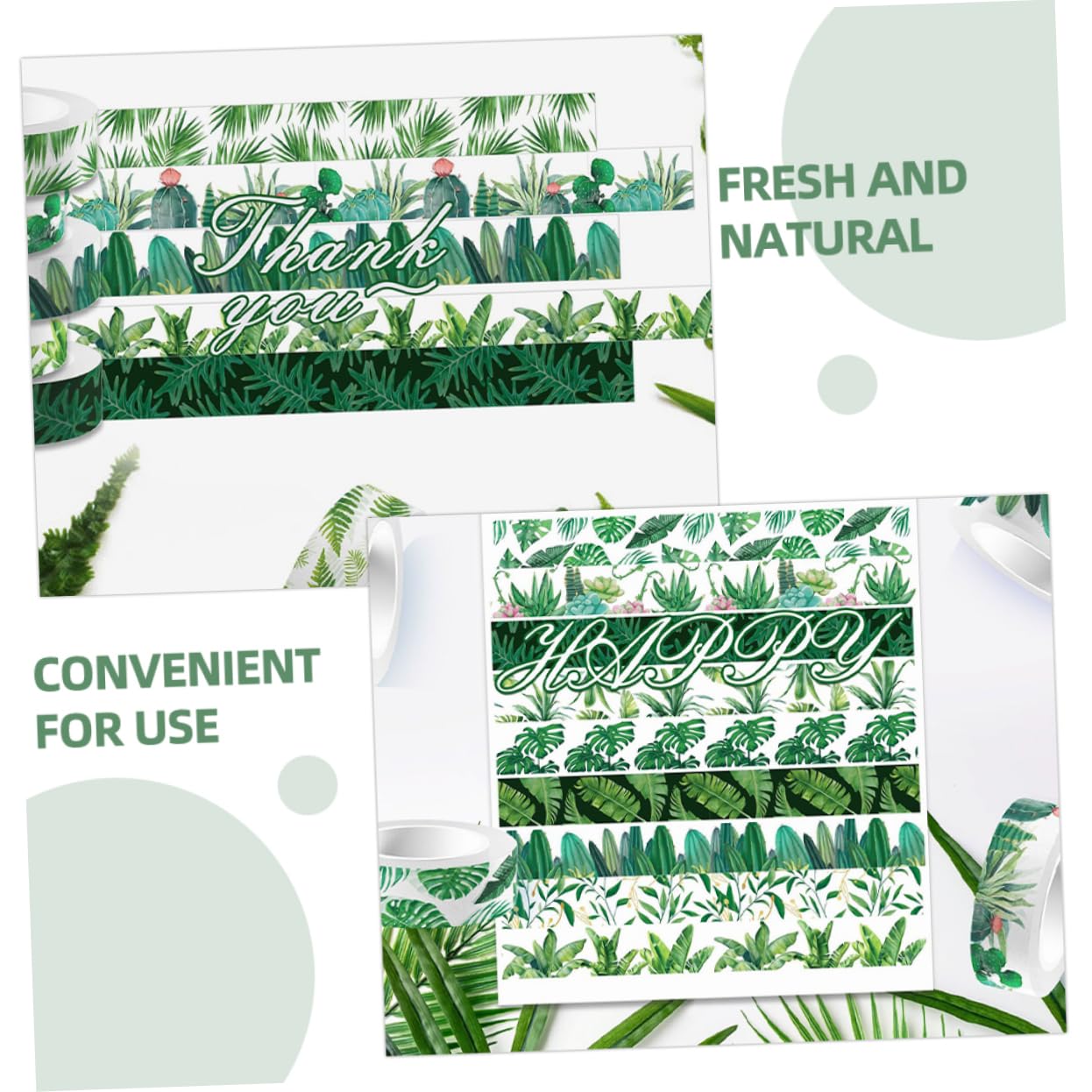 36rotoli Nastro Adesivo Washi Verde Per Scrapbooking Nastro Decorativo Per Fai Da Te Regali e Decorazioni Artigianali Materiale Facile Da Strappare e Riutilizzabile