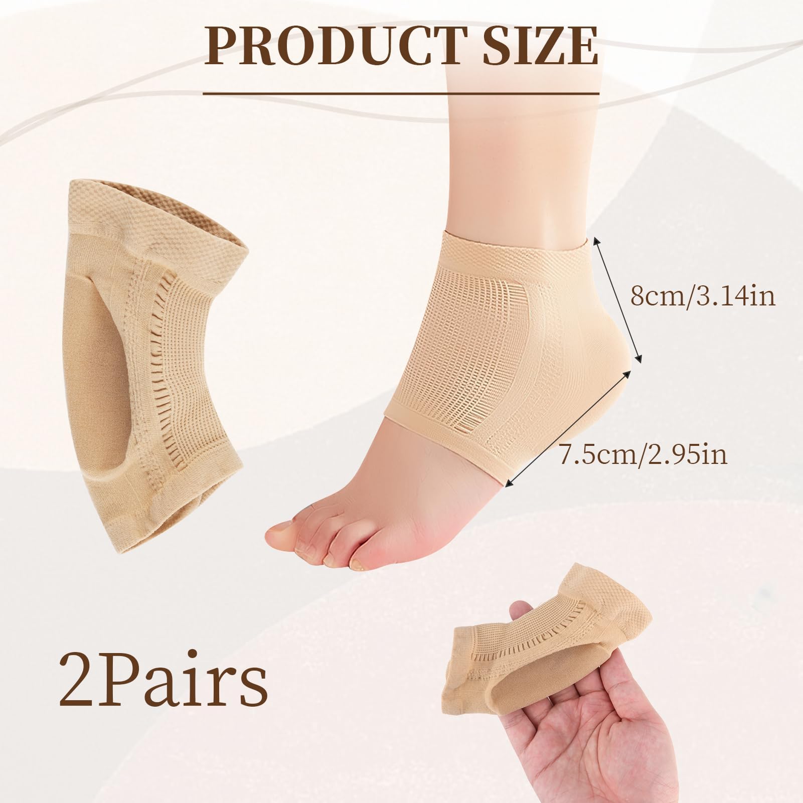 tinshow 2 works Ankle Brace Compression Support Sleeve for Women Plantar Fasciitis Socks Gel Ankle Support Socks Professional Heel Support Arch Support Breathable Anti-Slip Heel Socks for Sports - Image 2