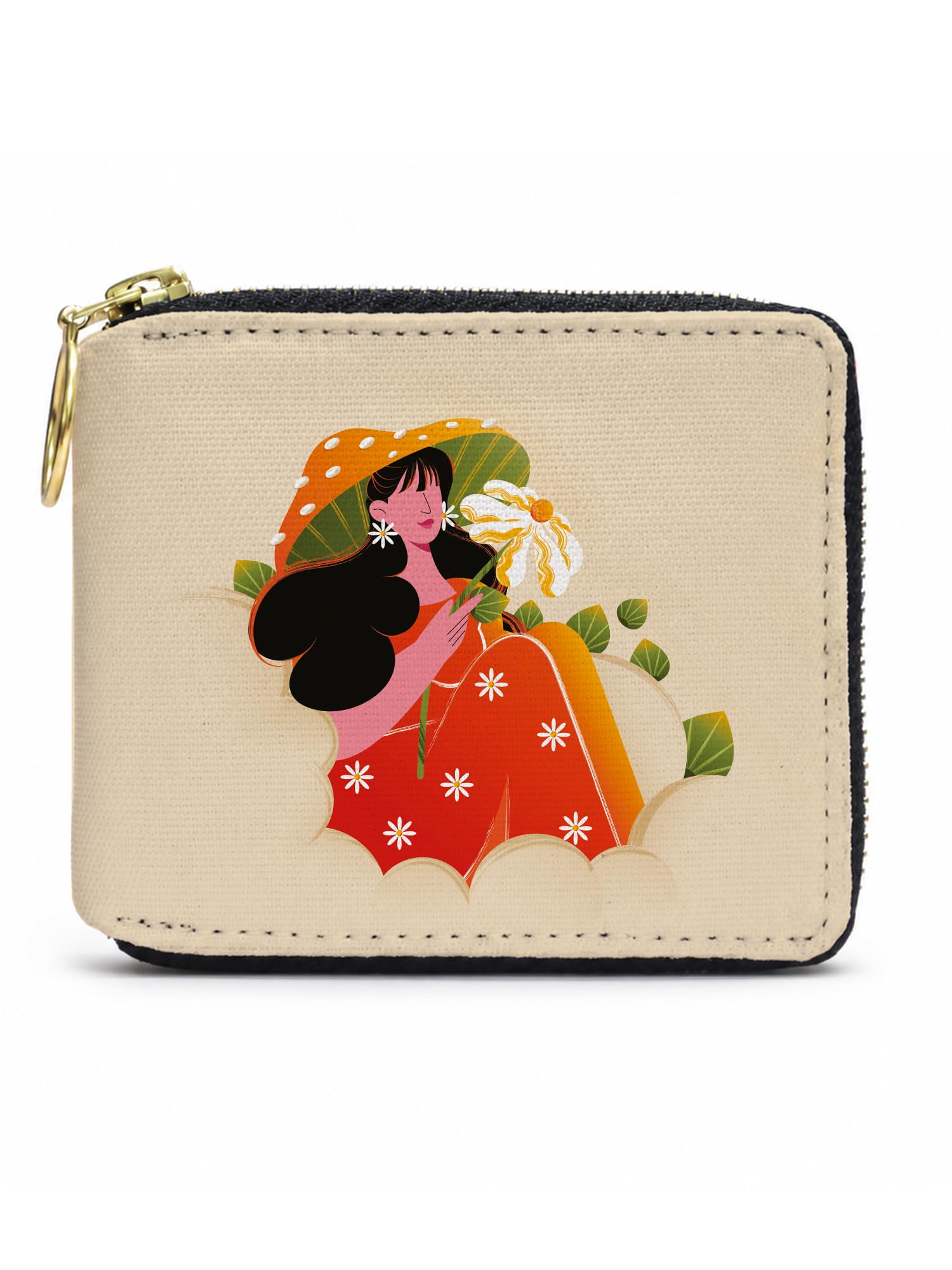 Wallet for Women | Slim Vegan Leather Clutch | Small Bi-Fold Zip Wallet | Elegant Purse for Girls | Rakhi Gift for Sister | Wildflower Girl-image-10