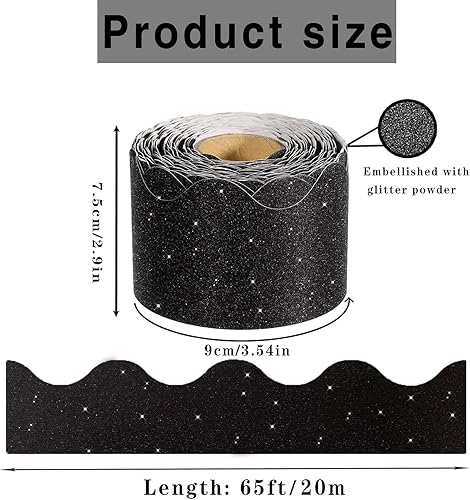 Miniatura 69 de Bordes de tablón de anuncios de 65 pies, bordes festoneados brillantes, borde decorativo para póster, decoración de aula para escuela, tiras de Verde