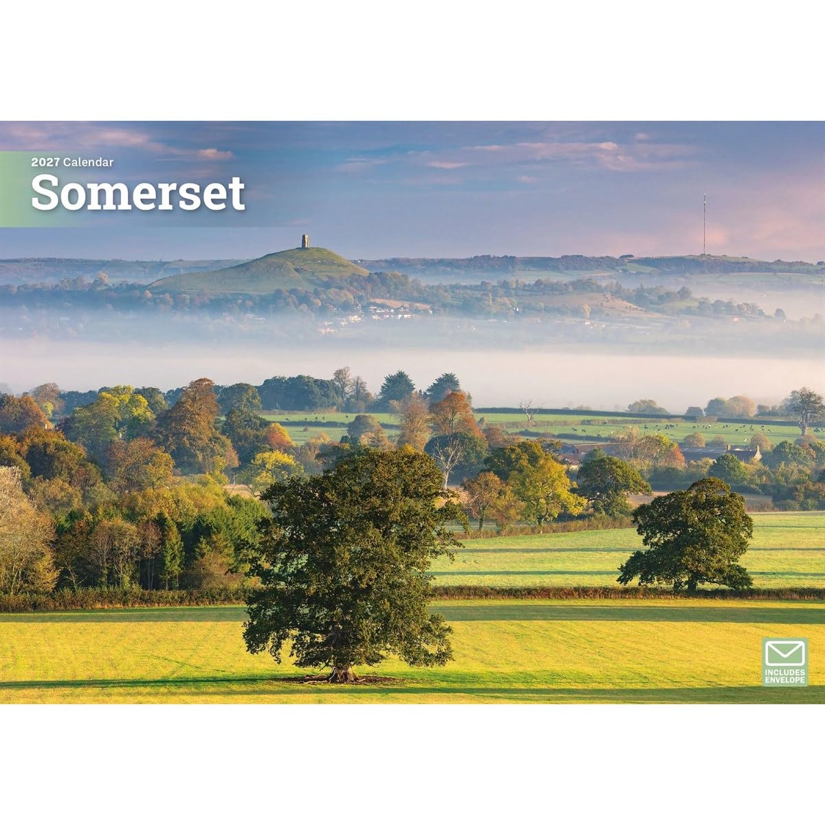 Carousel Worldwide Somerset 2027 Wall Calendar, A4 Format, 12-Month Monthly Calendar, Scenic Countryside Photography