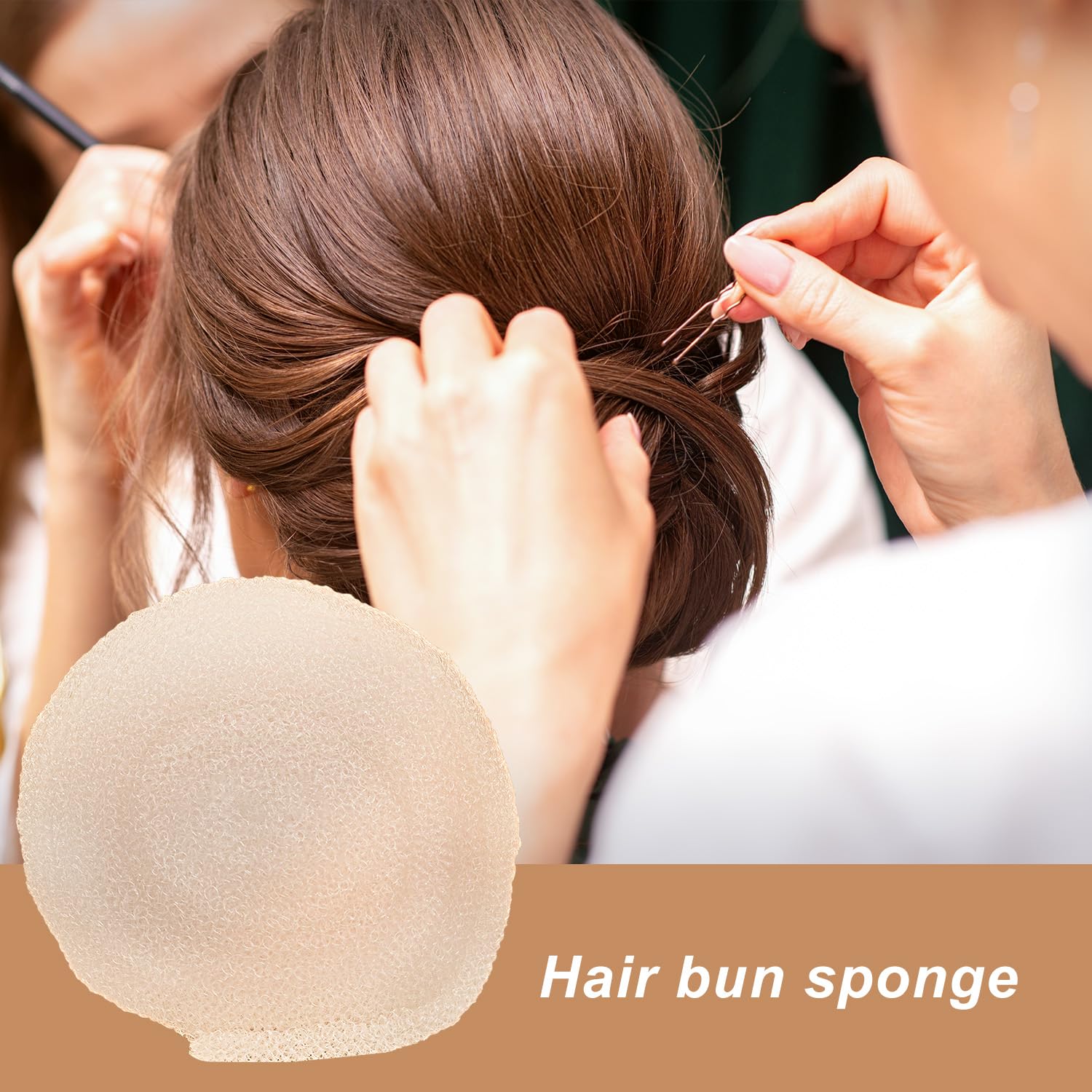 Hair Sponge for Updo 4.92ft Long Hair Padding Updos Hairs Filler Bun Maker Bumps Volume Insert Styling Tool for Women Men Instant Buns & Voluminous Updos (Gold) - Image 3