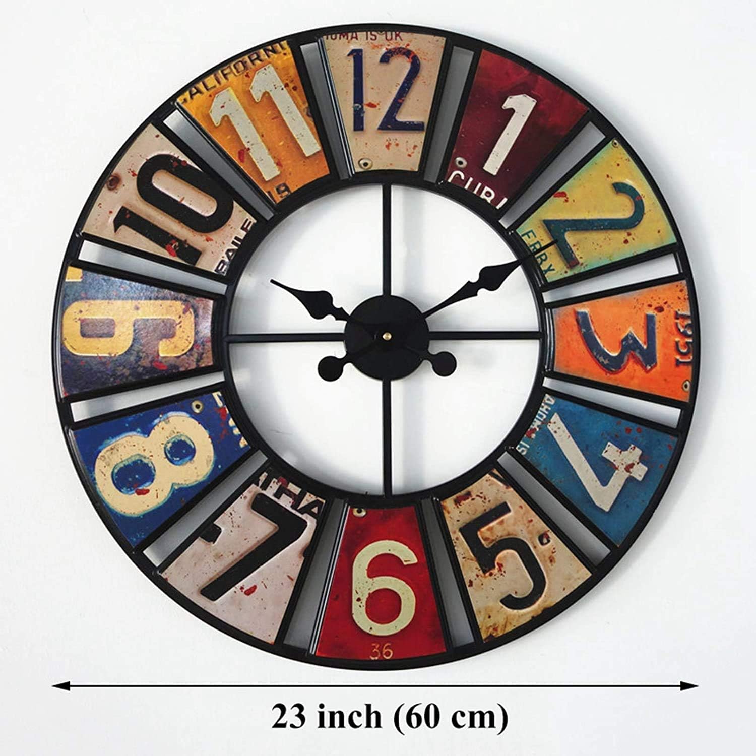Outdoor Garden Wall Clock 23.6 inch Large Wall Clocks for Living Room Decor Quartz Movement Silent Non-Ticking Wall Clocks