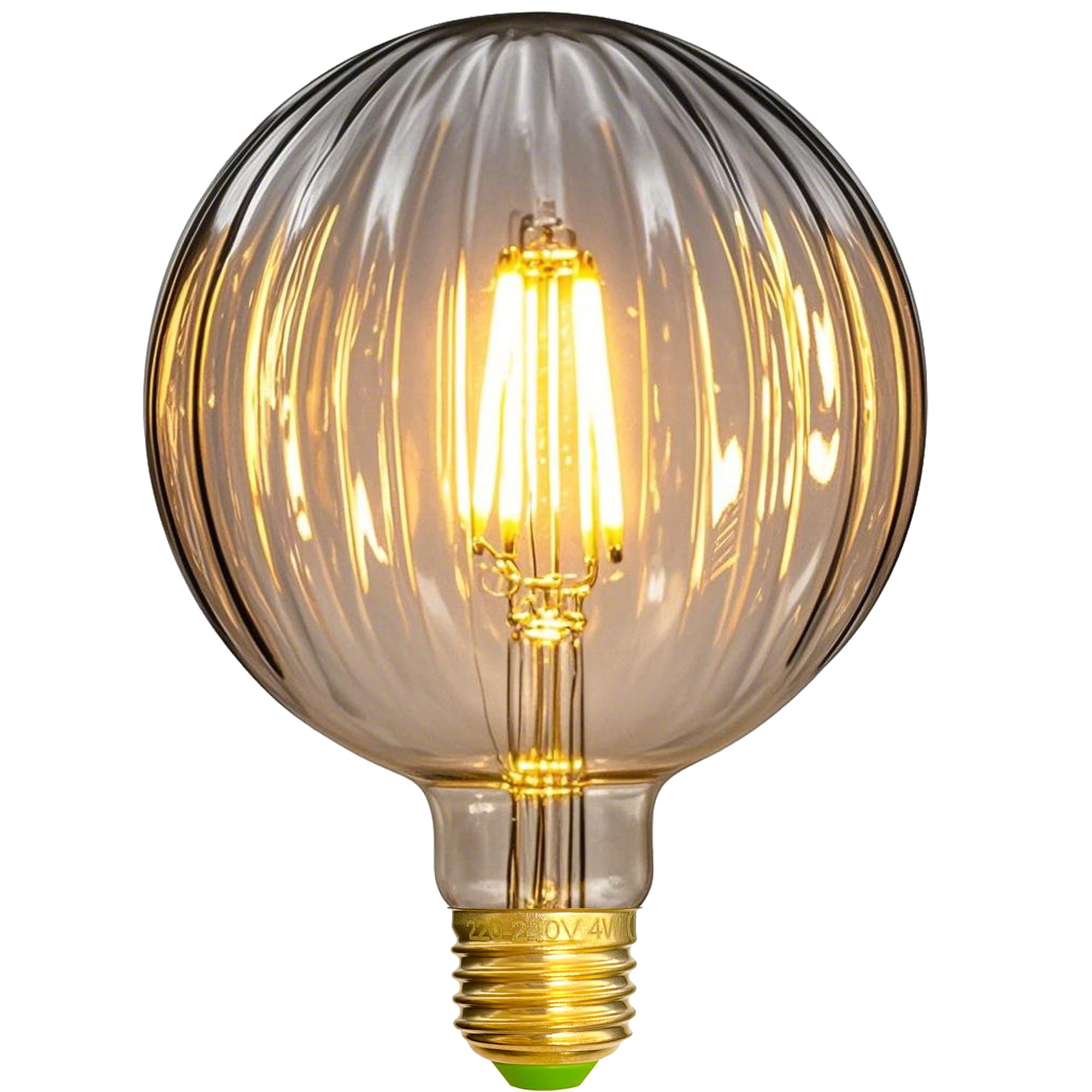LED Bulbs Vintage 4W Warm White 2700Kelvin Big Globe Crystal Led Bulb 220/240V Edison Screw E27 Base Specialty Decorative Light Bulb G125 (Melon) [Energy Class D]