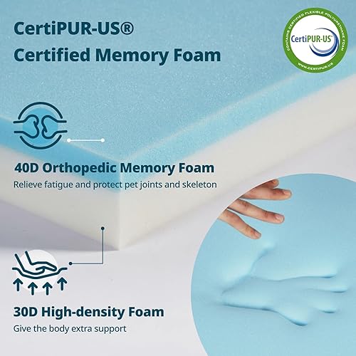 Miniatura 2 de LIORCE Cama grande de espuma viscoelástica para perros  Cama ortopédica impermeable para perro con funda extraíble lavable (la parte superior se