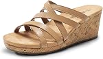 DREAM PAIRS Women's Cork Wedge Slides Sandals Platform Strappy Slip On Dressy Summer Sandals