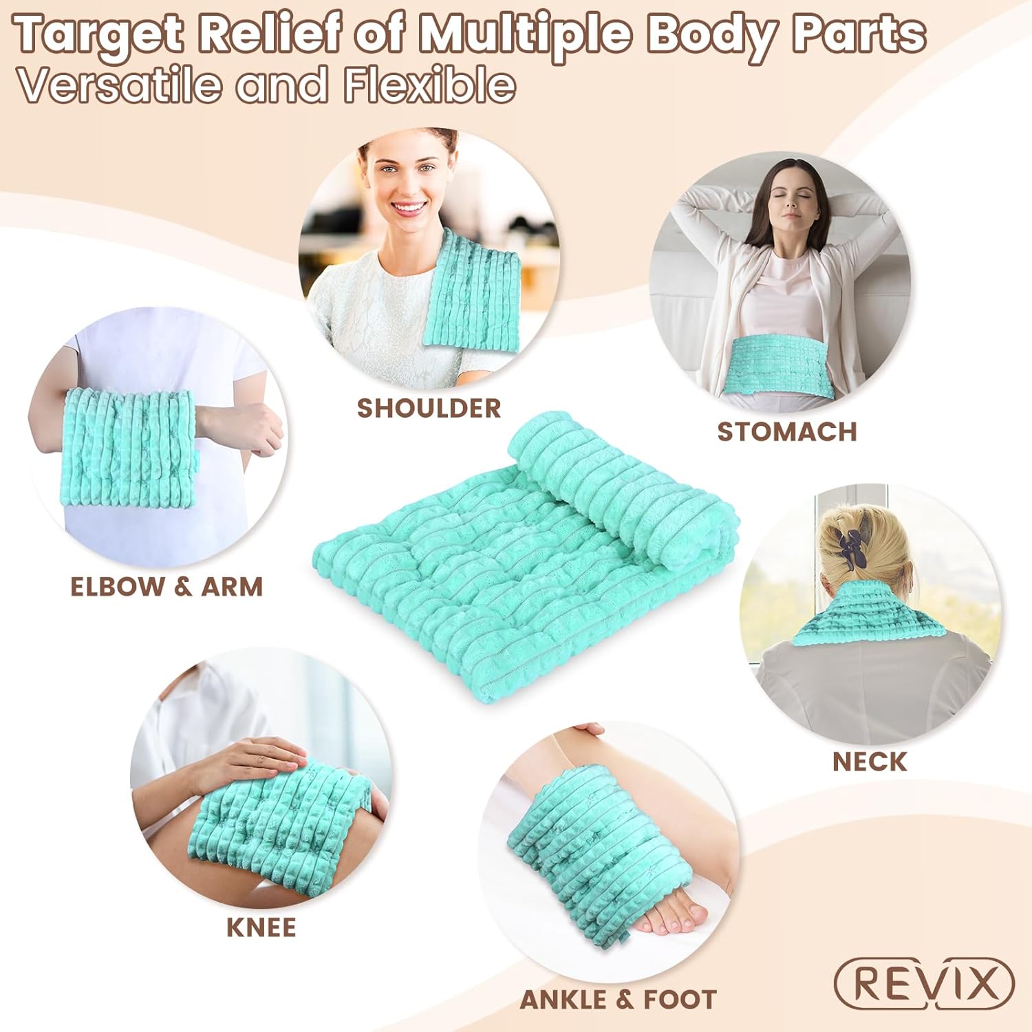 REVIX Microwavable Heating Pads 8 * 14" and Heated Mitts for Arthritis and Hand Therapy