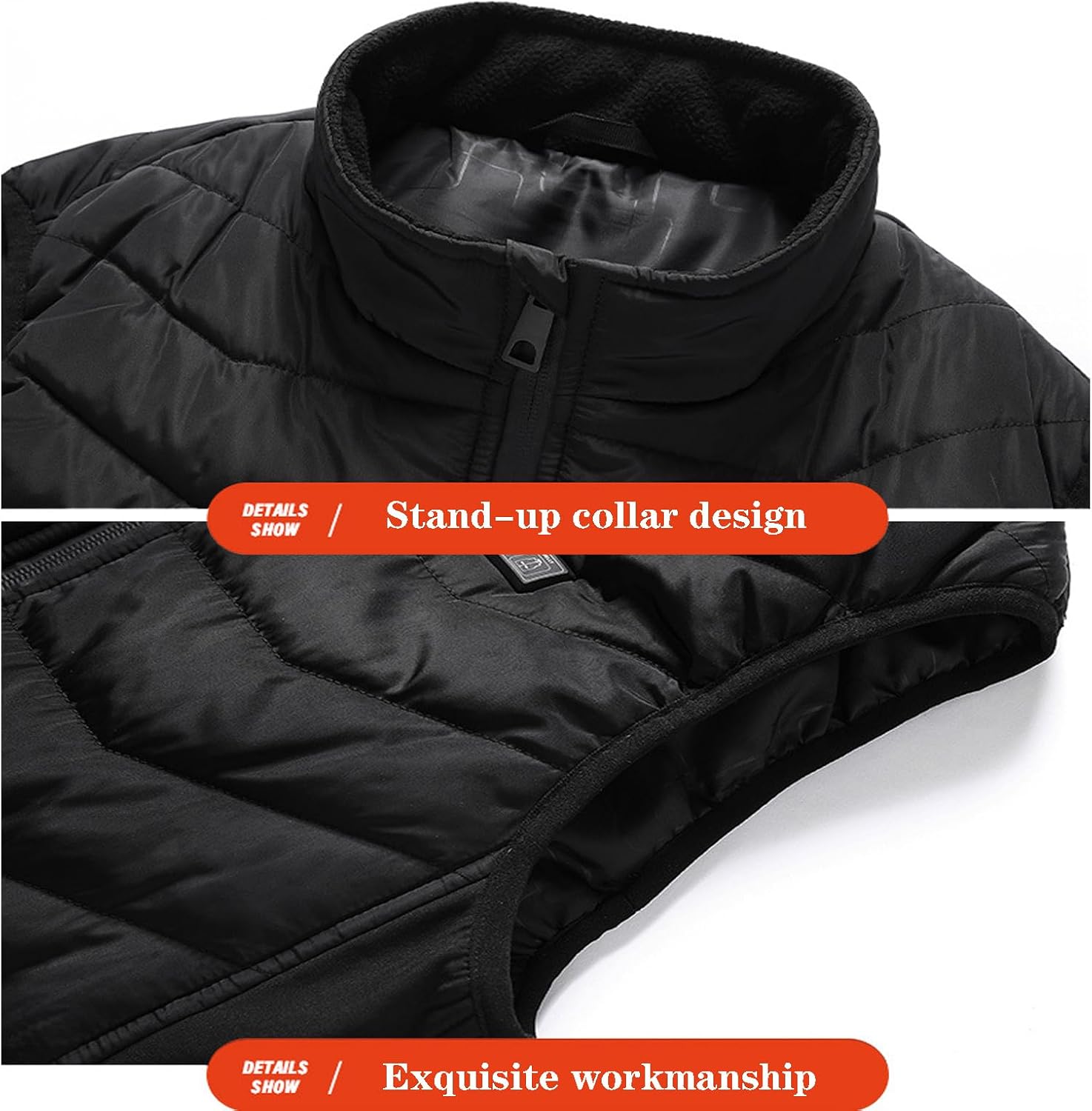 Adjustable Heated Vest with 11 Heating Zones Lightweight Heating Coat Warming Clothes (Without Battery)