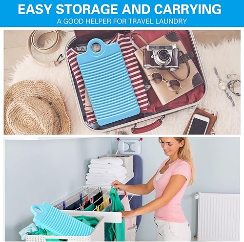 Miniatura 7 de MAOYE - Mini tabla de lavar de plástico para niños, camisas, lima de lavandería (verde)