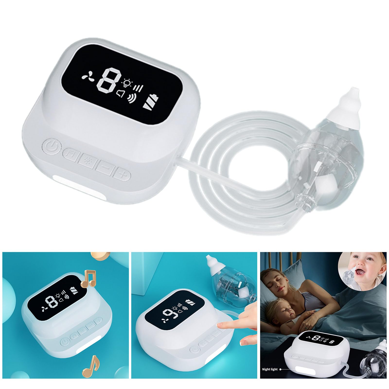 Aspiratore nasale elettrico per il bambino con 9 aspiratori ricaricabili naso Cleaner con punta Set per neonati e