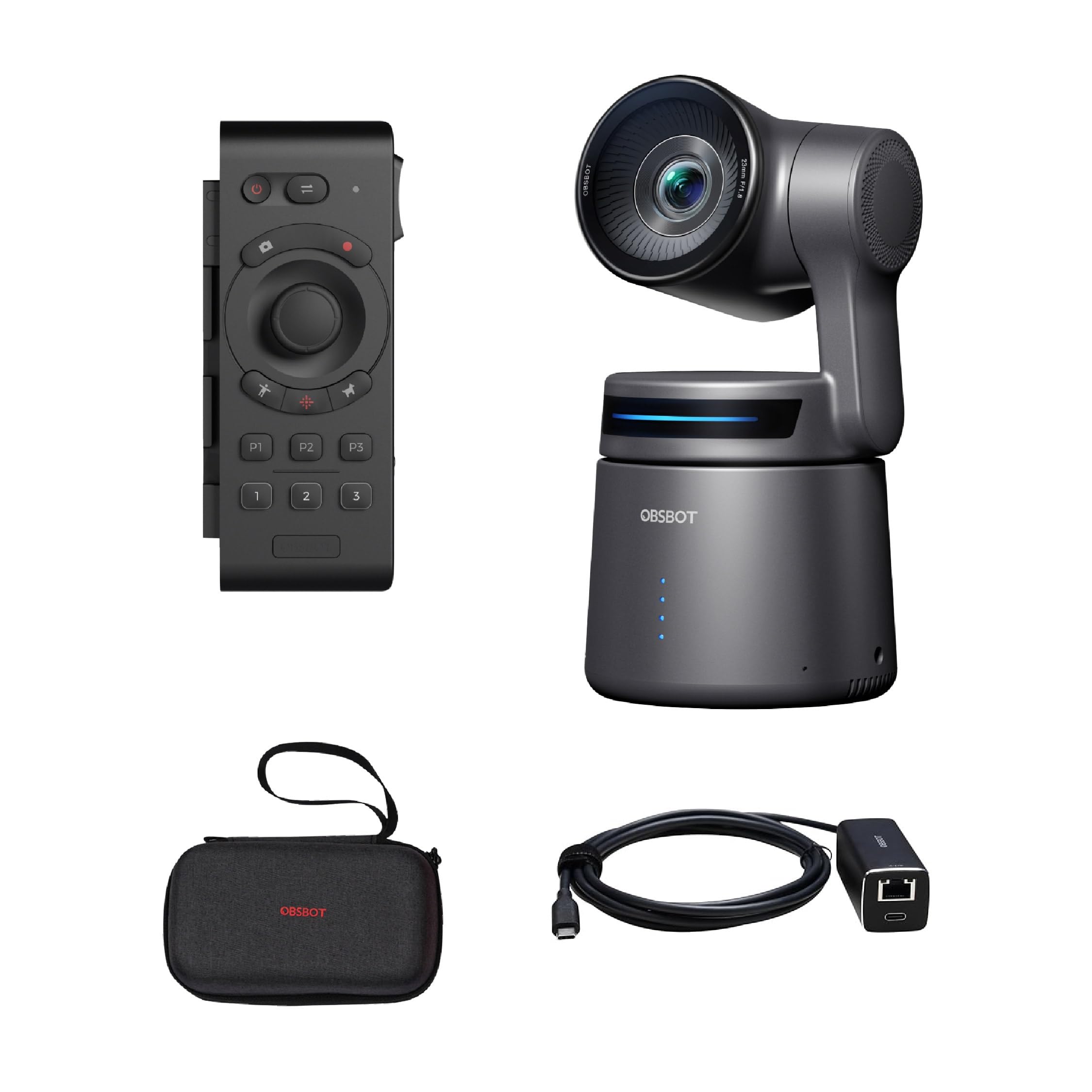 【美品】OBSBOT TAIL AIR 2セット他　リモコン、ケーブル等セット OBSBOT Tail Air & Smart Remote Combo, PTZ Camera with AI Tracking