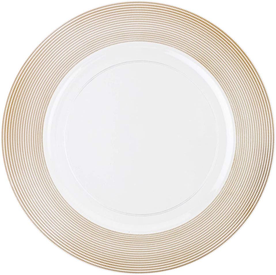 Gold Rope Textured Chargers - 13" - Case Pack of 48 - For Weddings, Parties & Events